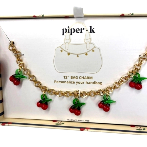 🍒 Piper K  12” bag charm or necklace New In Box - Picture 1 of 2